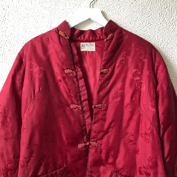 Vintage Gin Chiao Red Kimono Jacket Size Large - Picture 2 of 7